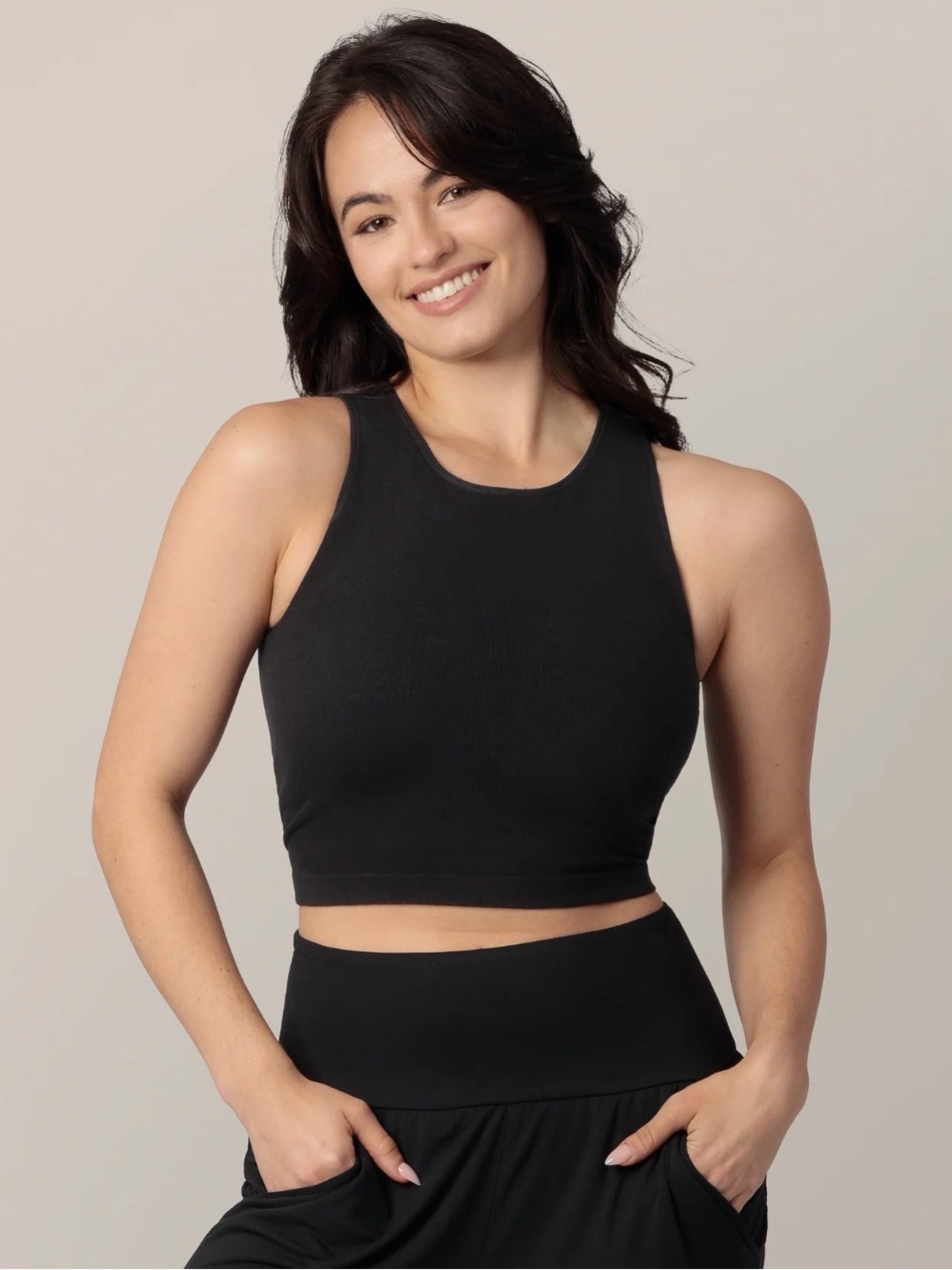 New Kindred Bravely Black Cropped Tank Top